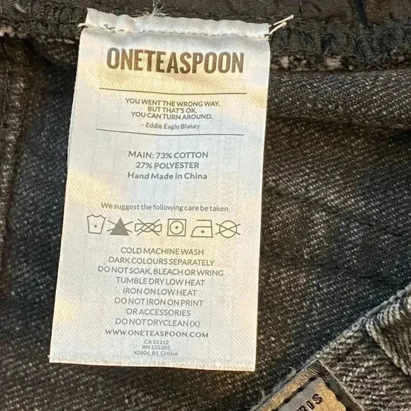 One Teaspoon High Waist Mini Skirt Distressed Ripped Vintage Black Festival - Picture 11 of 12